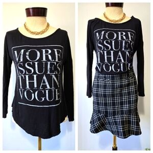KNIT RIOT- More Issues Than Vogue Lightweight Long Sleeve Top. Size Medium